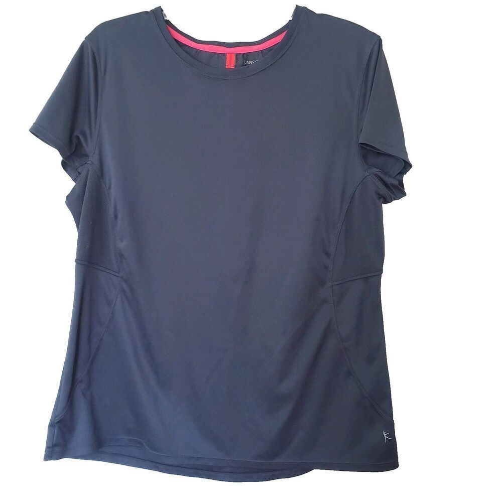 Danskin Now Semi Fitted Shirt Womens XXL 2XL Dark Gray Short Sleeve Dri More